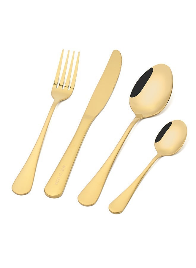 Ollieroo 24 Pieces Durable and Stylish Cutlery Set  for Comfort and Stylish Table Settings Gold - Image 4